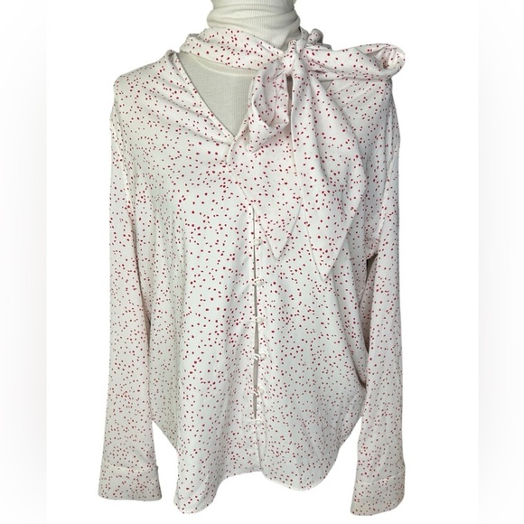 EQUIPMENT Haty Blouse in Natural White Ecarlete Dot X-Large - Picture 2 of 9